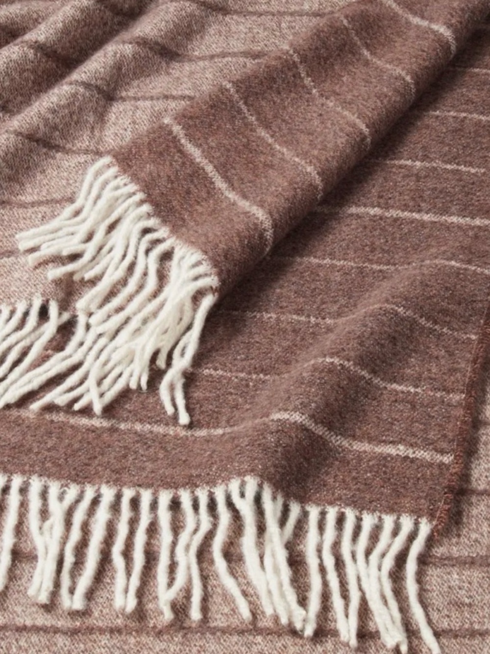 New! Nordstrom Woven Fringe Throw Blanket NWT in original plastic